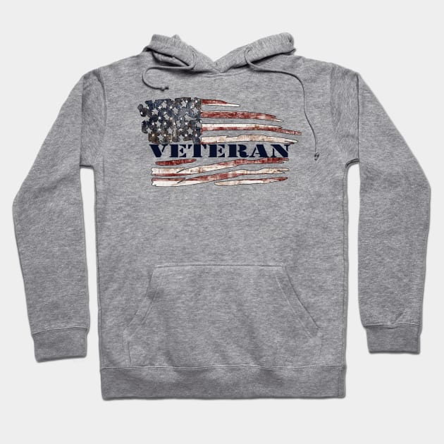 Veteran with American Flag Hoodie by MonarchGraphics